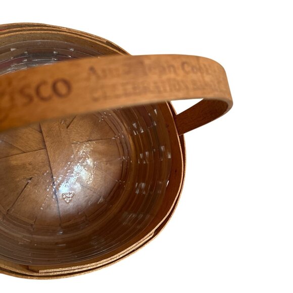 Longaberger Criso Collab Handwoven Pie Basket w/ Handle 1992 Collectible Vintage - Picture 3 of 5